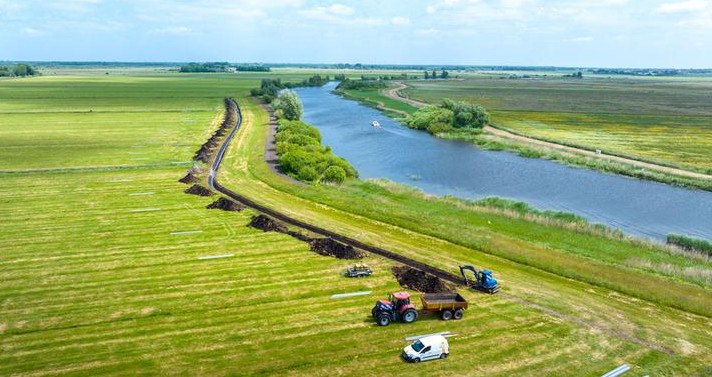 Luchtfoto van de werkzaamheden