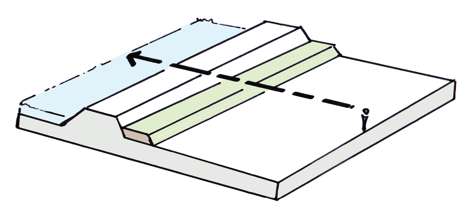 Illustratie van compacte lage kade met binnenberg langs boezemwater